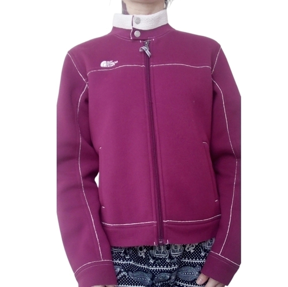 The North Face Sherpa Lined Full-Zip Fleece Jacket Purple/Burgundy Size M - Picture 3 of 4
